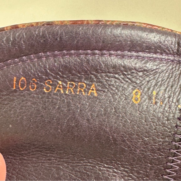 Donald J. Pliner Reptile Embossed Sarra Heeled Ankle Boots Brown Heeled Booties - Picture 11 of 12